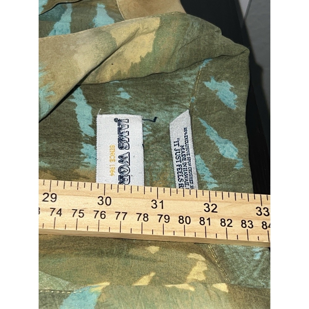 Jams World Button Up Shirt Mens XL Floral Splash Tan Coco Vintage Hawaiian Camp - Picture 11 of 12